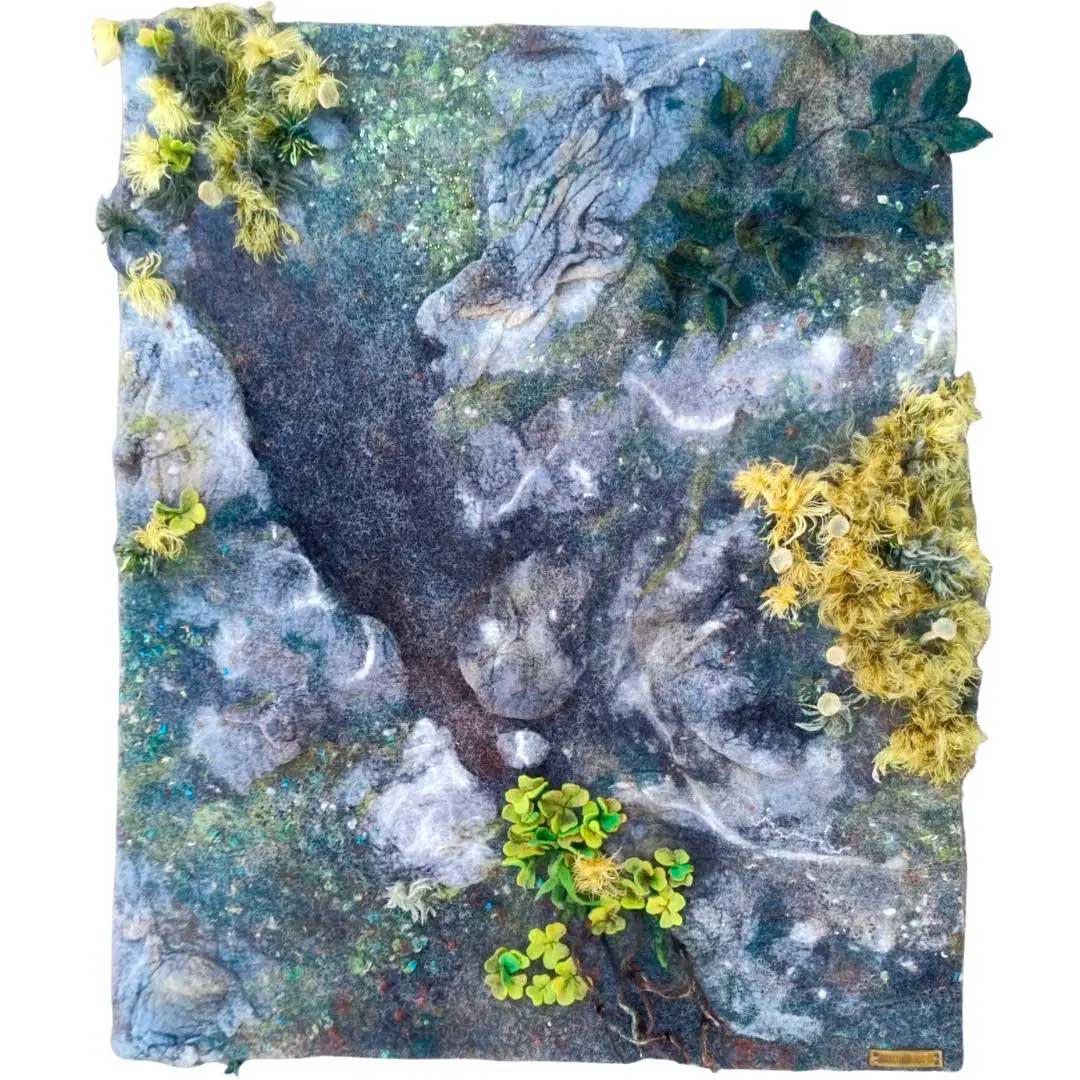 3D interior painting "At ground level", Wool Art for Acoustics