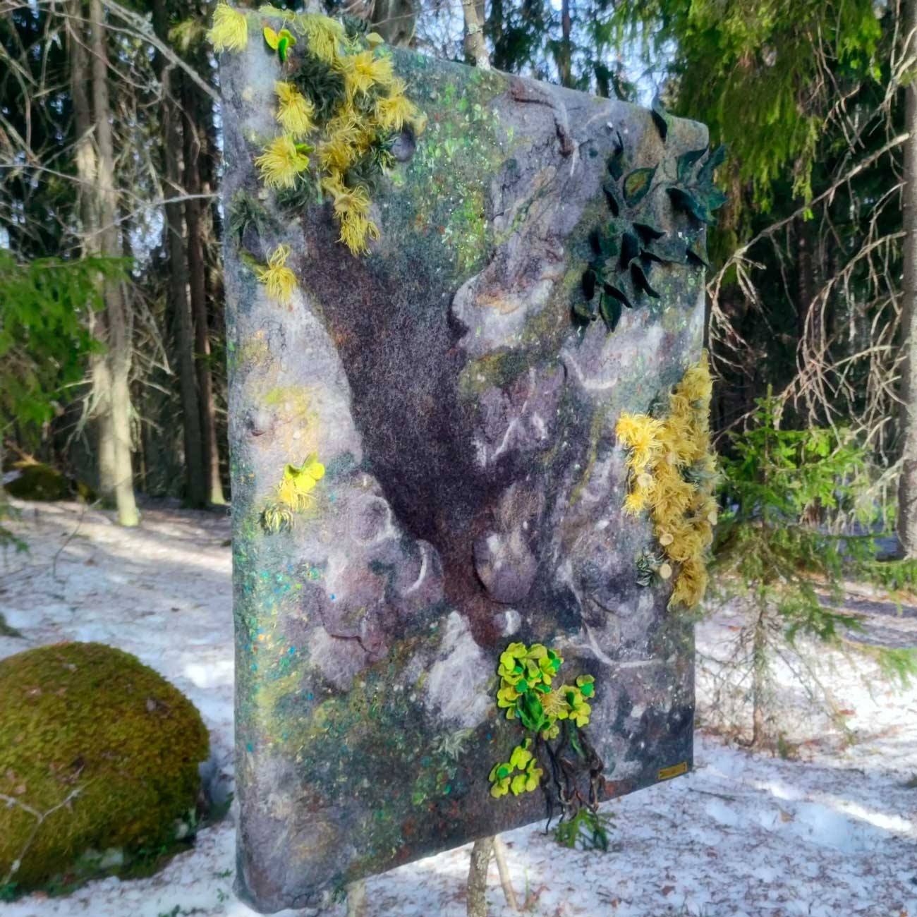3D interior painting "At ground level", Wool Art for Acoustics