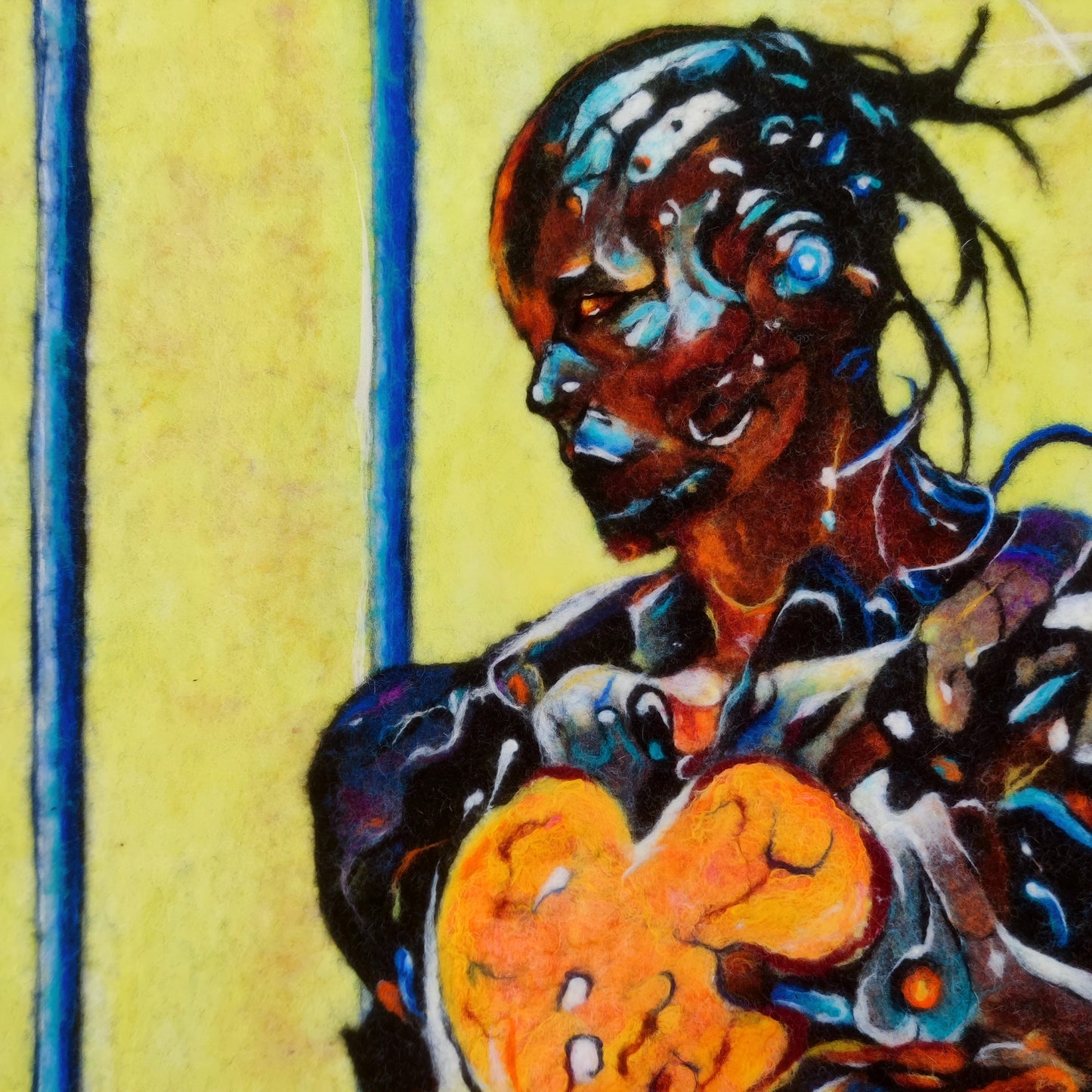 Wool Painting "Do You Believe in Humans?" from the Civilization Chronicles collection