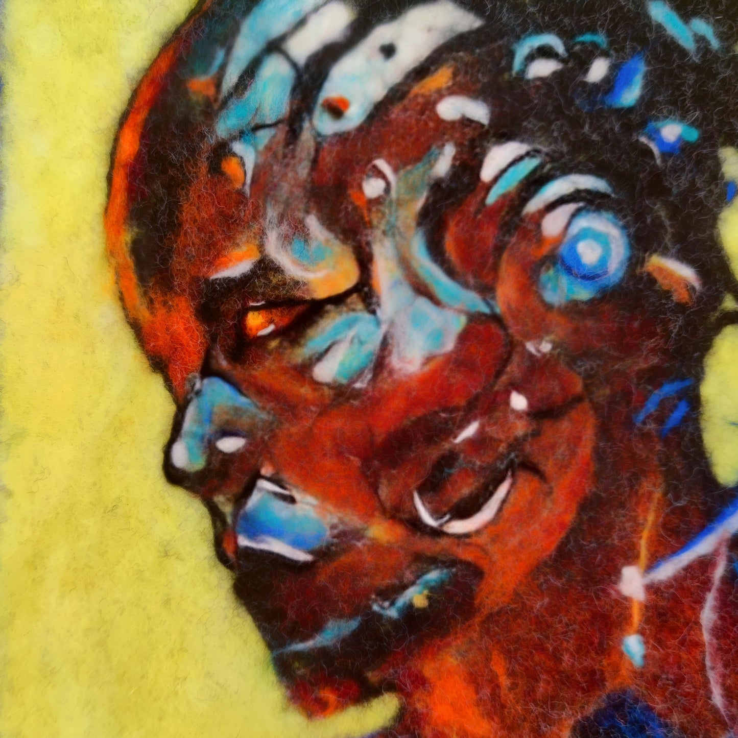 Wool Painting "Do You Believe in Humans?" from the Civilization Chronicles collection