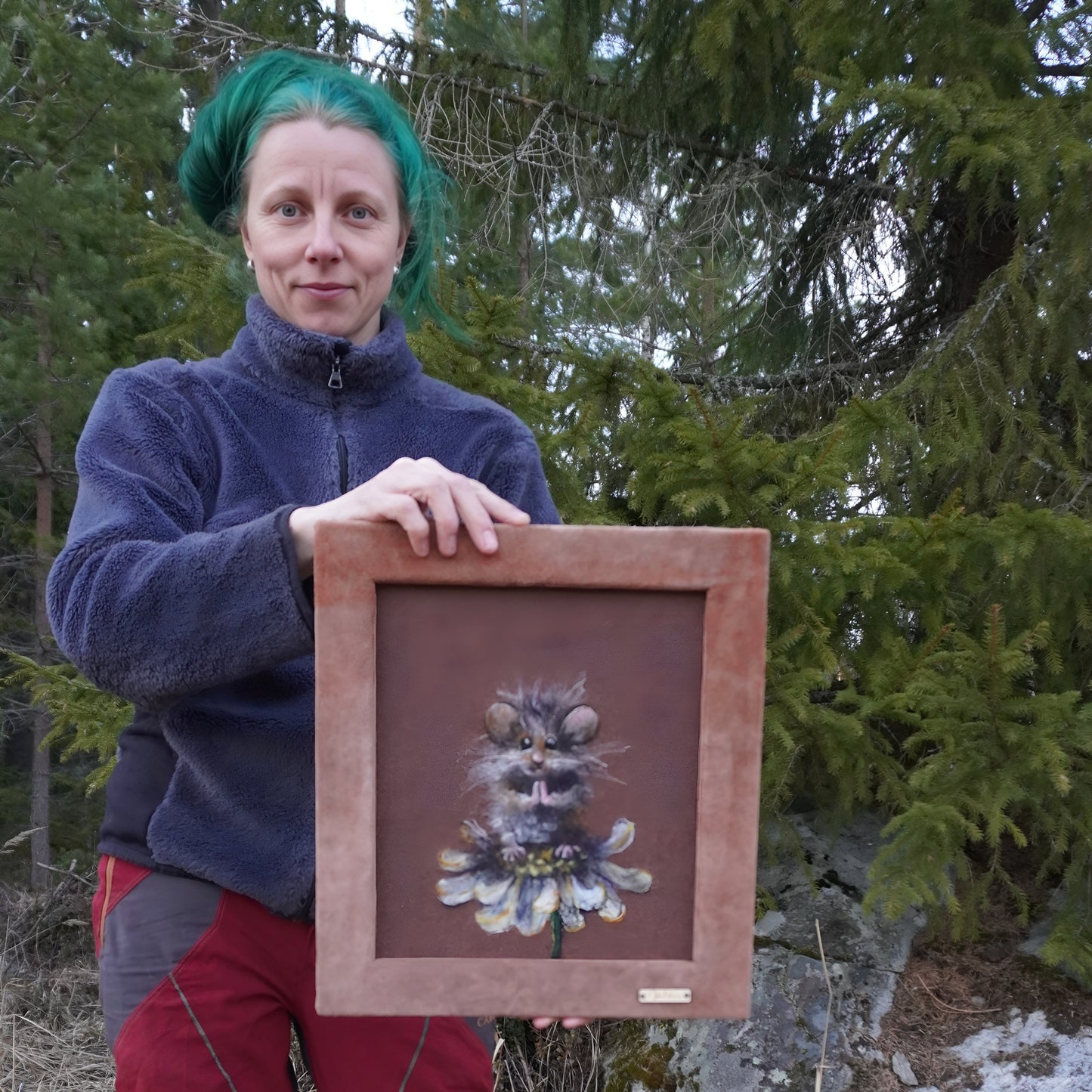 Wool Painting "In This Moment" from the Mini Marvels: Circular Creations collection