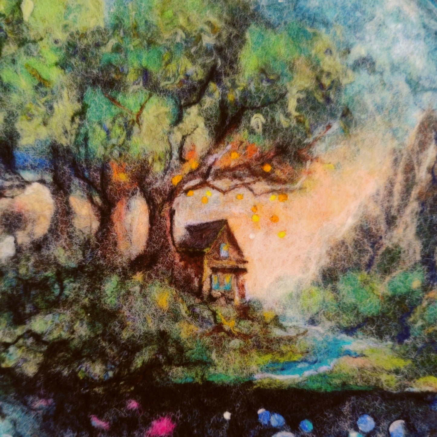 Wool Painting "Home is Where the Heart Is" from the Alternative Space collection