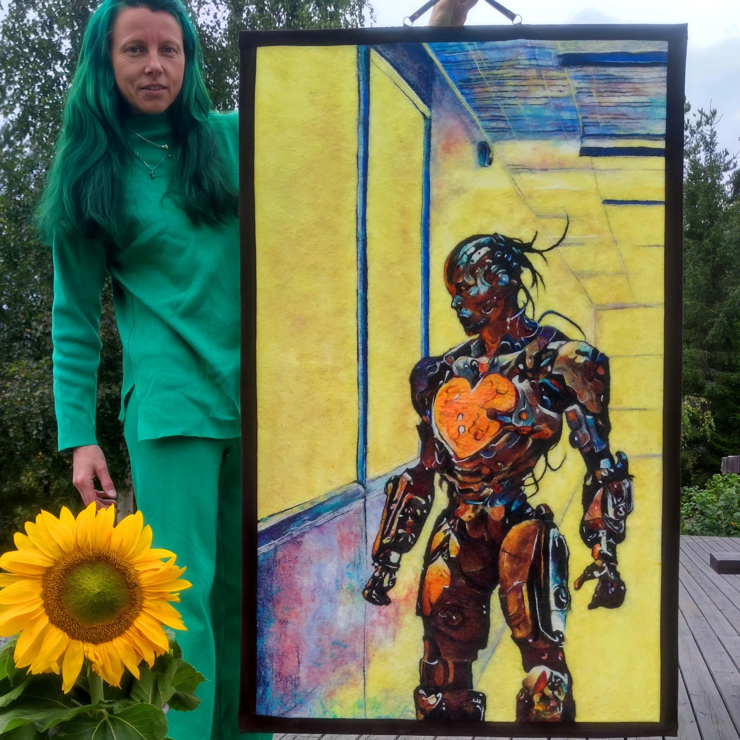 Wool Painting "Do You Believe in Humans?" from the Civilization Chronicles collection