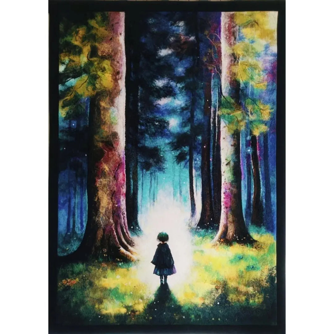 Wool Painting "The Unknown Is Always Scary, But the Path Becomes Clear By Walking" from the Alternative Space collection