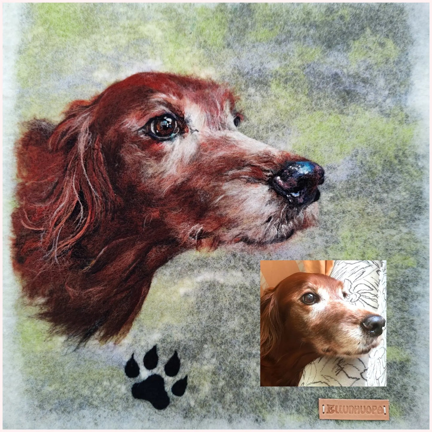 Commissioned Portrait of a Pet Wool Painting - Deposit