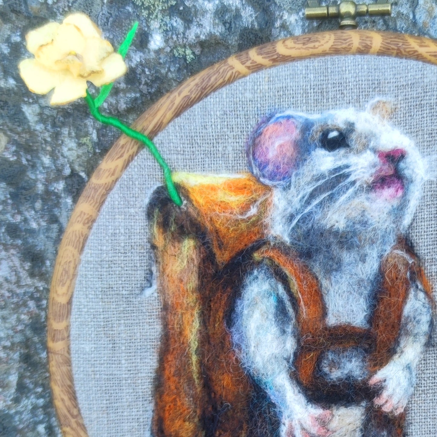 Wool Painting "Traveler's Prayer" from the Mini Marvels: Circular Creations collection