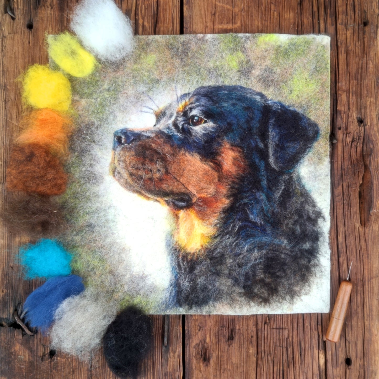 Commissioned Portrait of a Pet Wool Painting - Deposit