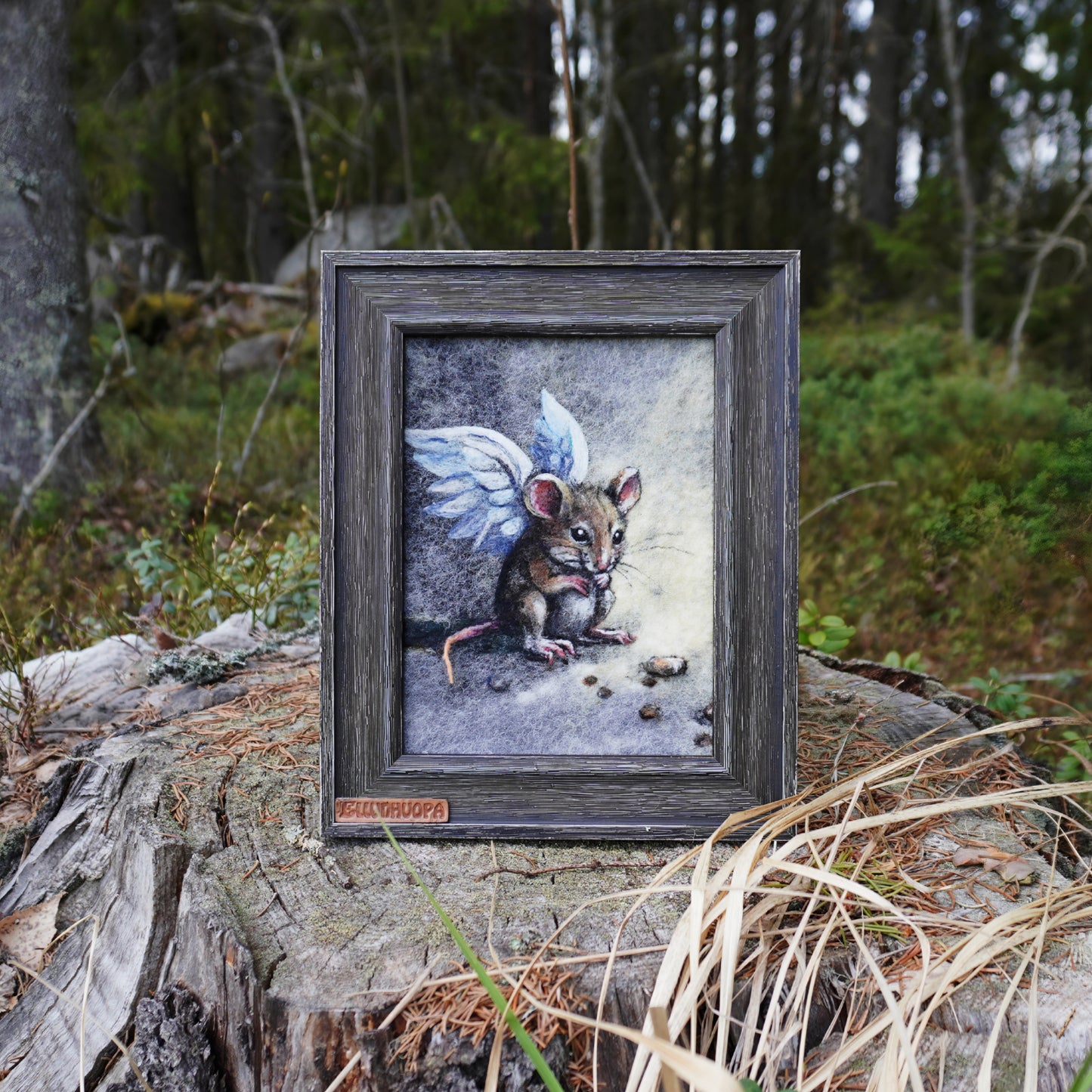 Wool Painting "Wings in the Quiet" from the Mini Marvels: Circular Creations collection
